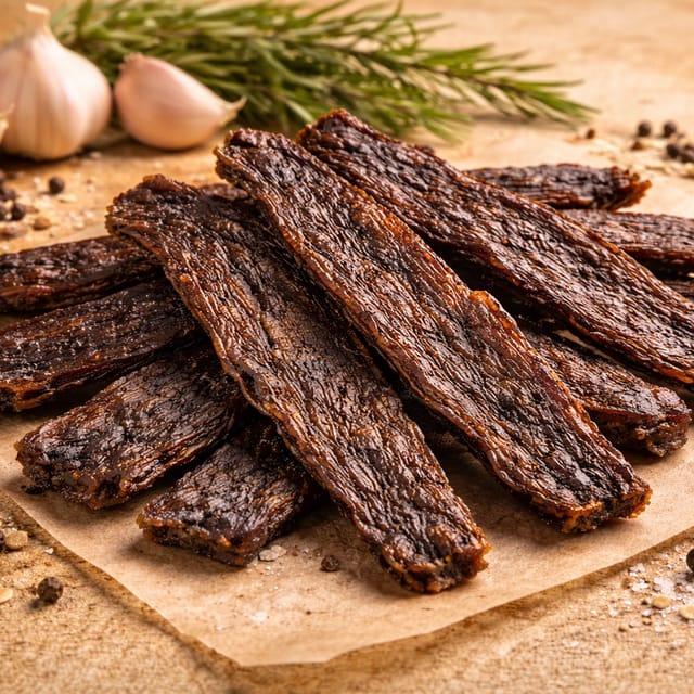 PREMIUM KADAKNATH CHICKEN JERKY - 70 Grams